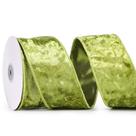 Fita decorativa MAYREEL 6,4 cm de veludo verde musgo com fio 9,1 m