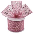 Fita decorativa MAYREEL rosa 6,4 cm x 9,1 m com fio de glitter