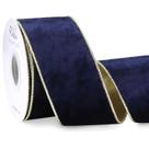 Fita decorativa Ribbli Navy Velvet com fio 6,4 cm 9,1 mm Fita decorativa Ribbli Navy Velvet com fio 6,4 cm 9,1 mm