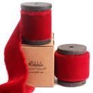 Fita decorativa Ribbli Red Velvet 3 jardas feita à mão Fita decorativa Ribbli Red Velvet 3 jardas feita à mão