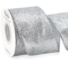 Fita decorativa Ribbli Wire Silver Glitter 6,35 cm x 9,1 cm