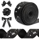 Fita decorativa Syhood Black Glitter Wire Ribbon 6,3 cmx18m