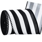 Fita Decorativa TONIFUL 2,5" Preta e Branca com Arame 5,5m Fita Decorativa TONIFUL 2,5" Preta e Branca com Arame 5,5m
