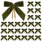 Fita decorativa Utehilly, 24 peças, laços de veludo verde-oliva de 3,5 x 3,5”