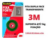 Fita Dupla Face 3m Fixa Forte Transparente 24 Mm X 2 M