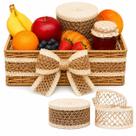 Fita Galão de Juta 10m Decorativa Rústica Natural Estilo Vintage Para Artesanato Laços Cestas Festa