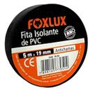 Fita Isolante de PVC Antichamas 5M x 19mm Preta 1 Unidade Foxlux Fita Isolante de PVC Antichamas 5M x 19mm Preta 1 Unidade Foxlux