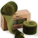 Fita Keypan Fita de veludo verde oliva 1,5 cm x 4 m 2 rolos