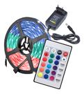 Fita Led 3528 IP65 RGB 5m Controladora + Fonte de Alimentação Completo