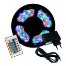 Fita Led 3528 Rgb Colorida 5mt 3 Cores + Fonte + Controle