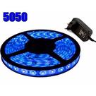 Fita Led Azul 5mts Dupla Face 5050 12v 300 Leds Com Fonte Bivolt