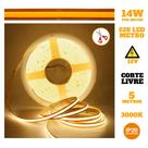 Fita LED COB Corte Livre 14W 528 LEDs 12V IP20 5 Metros Quente 3000K Fita LED COB Corte Livre 14W 528 LEDs 12V IP20 5 Metros Quente 3000K