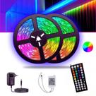 Fita LED Colorida RGB 10 metros 12V controle remoto APP Voz AL-5056
