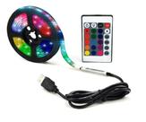 Fita Led Controle Remoto 2m 5v Usb Para Tv Pc Carro Rgb 2m