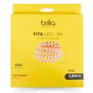 Fita led dimerizável 4,8w/m 2700k ip20 12v luz quente 5m - brilia