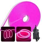 Fita Led Luz Neon Para Fachada 5 Metros Flexivel Decorar E Iluminar Rosa FITARO FITANEON