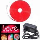 Fita Led Neon vermelha Flexível 5m 12v Com Fonte 12v