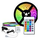 Fita Led Rgb 3528 Rolo 5m Com Fonte E Controle