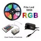FITA Led RGB 5050 5 Metro Rolo Completa 16 Cores + Fonte