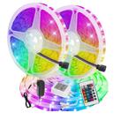 Fita LED RGB Rolo 5 Metros 300 LEDs IP65 20W 5050 Siliconada e Adesivada Com Fonte 12V TB5017