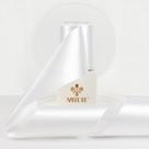 Fita MEEDEE Lux de cetim dupla face 7,5 cm branca 10 m