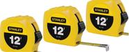 Fita métrica Stanley 30-485, pacote com 3 unidades, 12 pés/3,6 m de alto contraste
