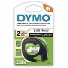 Fita P/ Rotulador Letratag 12mm X 4m Combo C/ 2 Fitas Preto E Branca - Dymo