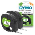 Fita Papel Para Rotulador Letratag 12mm Dymo Branca 2 Unids