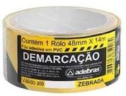 Fita para demarcacao de solo adelbras - 48mm x 14m - zebrada
