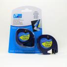 Fita Plástica Refil Compatível com 91332 91202 Amarela 12mm p/ Rotulador Dymo Letratag LT-100H LT-100T Plus Label Maker QX50 XR MT