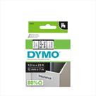 Fita Poliéster Para Rotulador Profissional D1 (12mm x 7m) Preto/Branco 45013 Dymo