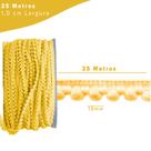 Fita Pompom Amarelo Gema 10mm Rolo Com 25 Metros - Nybc