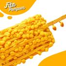 Fita Pompom Amarelo Ouro 20mm Rolo Com 25 Metros - Nybc