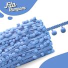 Fita Pompom Azul Hortênsia 30mm Rolo Com 25 Metros - Nybc