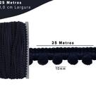 Fita Pompom Azul Marinho 10mm Rolo Com 25 Metros - Nybc