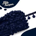 Fita Pompom Azul Marinho 30mm Rolo Com 25 Metros - Nybc
