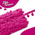 Fita Pompom Rosa Neon 30mm Rolo Com 25 Metros - Nybc