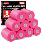 Fita pré-embrulhada NUITPY, pacote com 9, 2,76 polegadas x 10 m, rosa