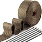 Fita Térmica para Escape Tooomplus Fibra de Vidro 5cm x 15m com Abraçadeiras