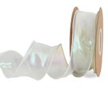 Fita TONIFUL Laser, chiffon branco com fio, 4 cm de largura e 10 m de comprimento Fita TONIFUL Laser, chiffon branco com fio, 4 cm de largura e 10 m de comprimento