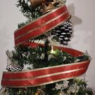 Fita vermelha aramado 2 metros 36mm natal decoração presente árvore 6363-1180