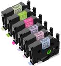Fitas de etiqueta MarkDomain Tz Tape 12 mm laminadas, pacote com 6