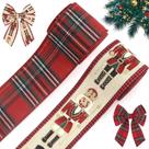 Fitas De Natal Vintage Em Xadrez Vermelho Buffalo Com Borda Reforçada, 2 Rolos De 10 Jardas Para