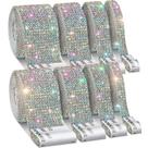 Fitas de strass Cludoo 8 rolos, autoadesivas prateadas de 8 jardas