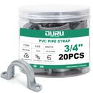 Fitas para Tubos OURU 20 peças, grampo PVC de furo duplo 3/4" Fitas para Tubos OURU 20 peças, grampo PVC de furo duplo 3/4"