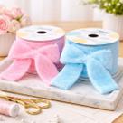Fitas Pelúciada Páscoa Aramada Rosa Azul 6,3cm 2,7m Kit 4pç