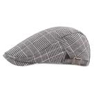 Fivela ajustável xadrez de algodão/jeans com tampa plana para homens Fivela ajustável xadrez de algodão/jeans com tampa plana para homens