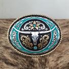 Fivela Ariat Country 11cm Western Premium Rodeio Azul Claro