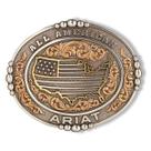 Fivela Ariat Importada All American Prata e Dourado A37051 Cor:PrataTamanho:Único