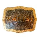 Fivela Ariat Importada Retangular Prata e Dourado A37014